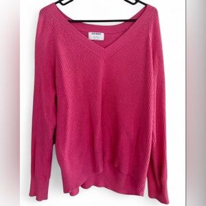 Old Navy Hot Pink V Neck Sweater Size Medium